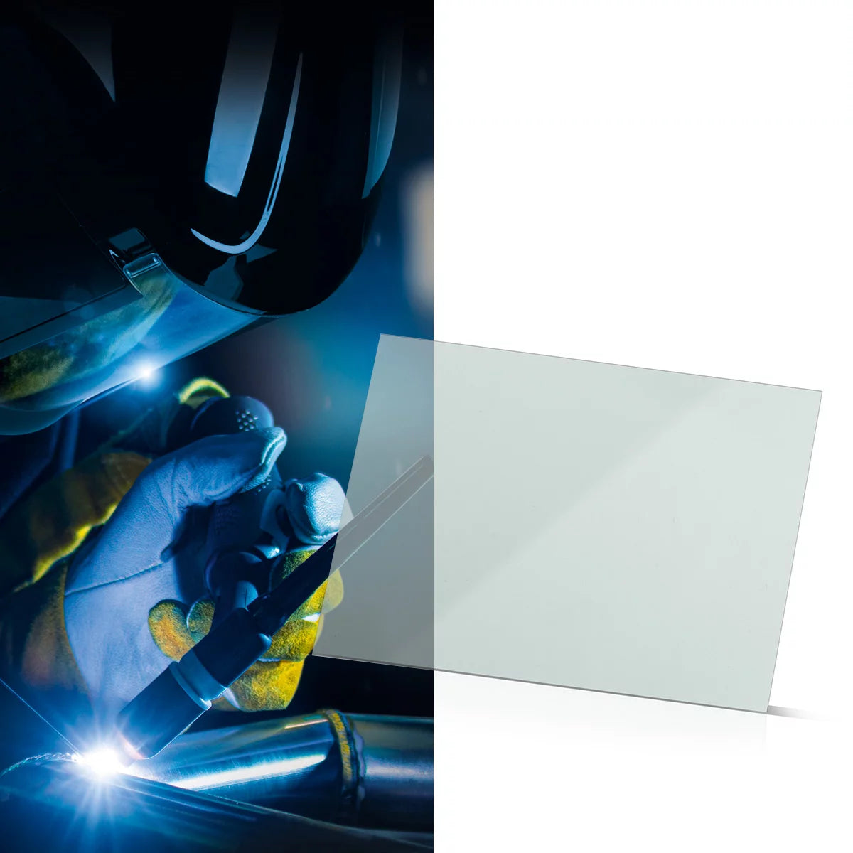 Lentes de repuesto para casco de soldadura STAHLWERK, juego de 6 lentes de repuesto por dentro y por fuera Vidrio de protección para soldadura | Lente de visera | Gafas protectoras EN ISO 16321 para casco de soldadura totalmente automático RAPTOR