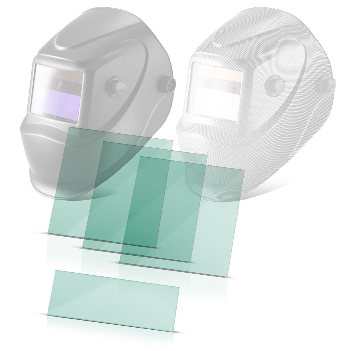STAHLWERK Welding Helmet Lenses Set of 4, Interior and Exterior Replacement Lenses | Welding protection glass | Replacement lenses for fully automatic welding helmets ST 450 R | ST 450 RC