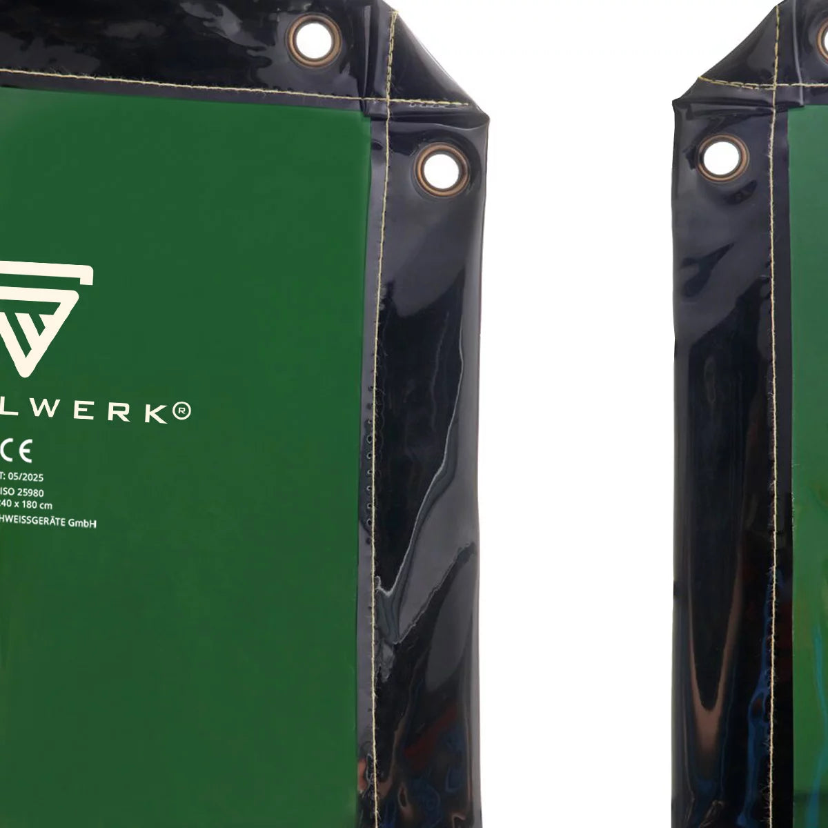 STAHLWERK welding protection curtain 240 x 180 cm | Welding curtain made of UV-resistant vinyl plastic | Extra dark | DIN EN ISO 25980 | Effective protection for welding, cutting and grinding work