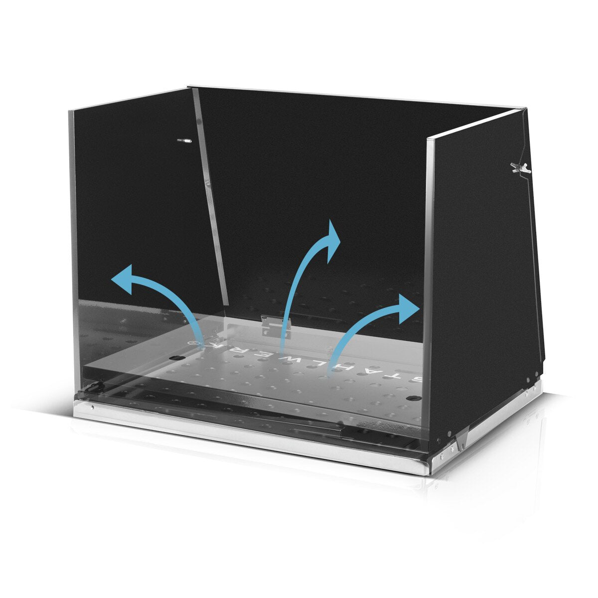 STAHLWERK welding table attachment SA-500 ST 500 x 400 mm mobile welding cabin | Foldable welding table extension for workbenches and assembly tables with D16 perforated plate for clamping tools