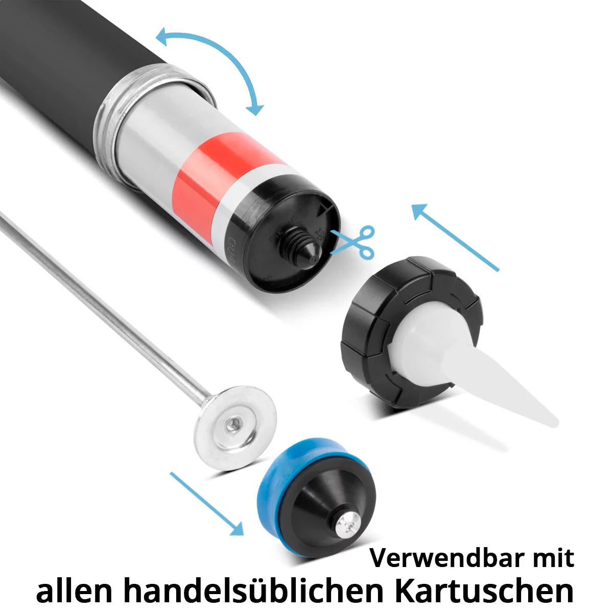 STAHLWERK Silikonpistole SPB-600 ST mit 600 ml aus Aluminium Silikonpresse | Acrylpistole | Kartuschenpresse | Beutelpresse | Silikonspritze | Kartuschenpistole für Kartuschen und Schlauchbeutel