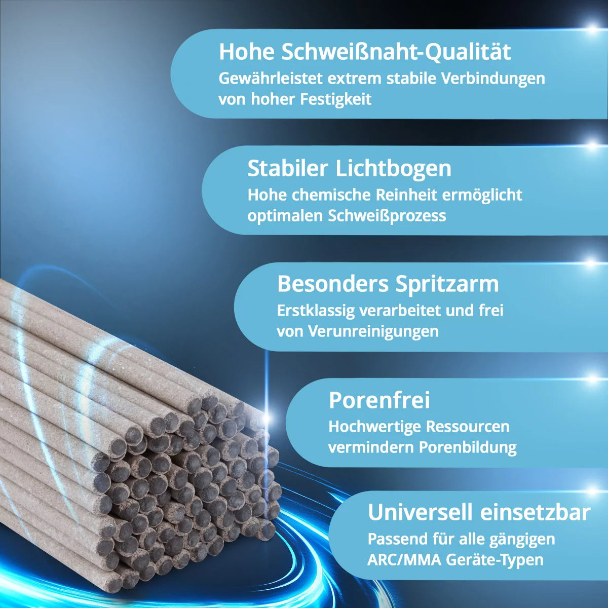 STAHLWERK Stabelektroden-Set mit wasserdichter Aufbewahrungsbox | Schweißstäbe AWS E6013 RR im Elektrodenköcher | 60 Elektroden Vorteilspack | 2,0 x 300 mm | 2,5 x 350 mm | 3,2 x 350 mm