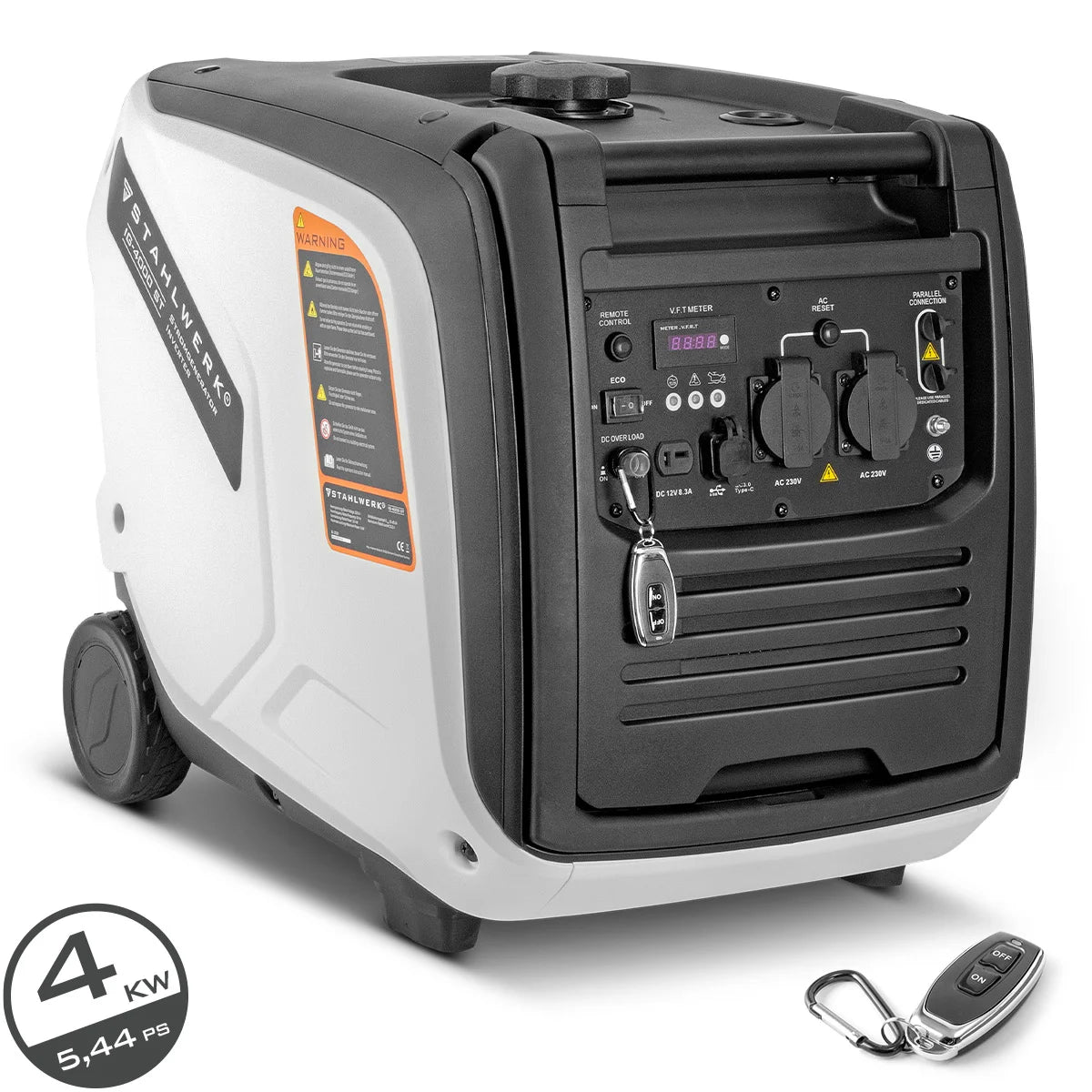 STAHLWERK IG-4000 ST petrol generator 4 kW | 5.44 hp | Inverter power generator | Multi-Supply Generator | Emergency generator, 4-stroke, 5 consumer connections, consumption-efficient and low-maintenance