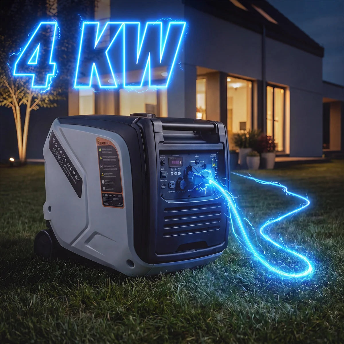 STAHLWERK IG-4000 ST petrol generator 4 kW | 5.44 hp | Inverter power generator | Multi-Supply Generator | Emergency generator, 4-stroke, 5 consumer connections, consumption-efficient and low-maintenance