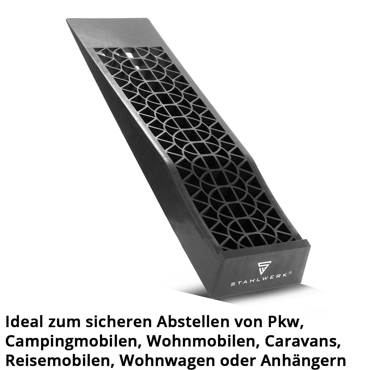 Cuneo per gradini STAHLWERK GT-13 ST set da 2 con portata di 3 t Cuneo per rampa 700 x 200 x 78 mm | Cunei da ruota | Rampa di accesso | Rampa | Cuneo di compensazione per camper, roulotte, roulotte o rimorchio