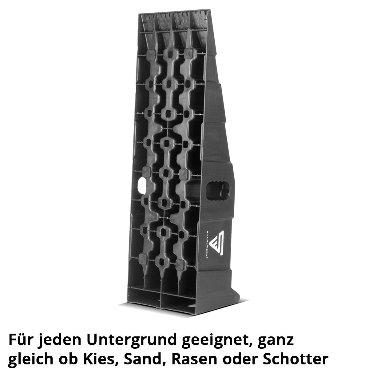 Cuneo per gradini STAHLWERK GT-15 ST set da 2 con portata di 6 t Cuneo carrabile 905 x 330 x 215 mm | Cunei da ruota | Rampa di accesso | Rampa | Cuneo di compensazione per camper, roulotte, roulotte o rimorchio
