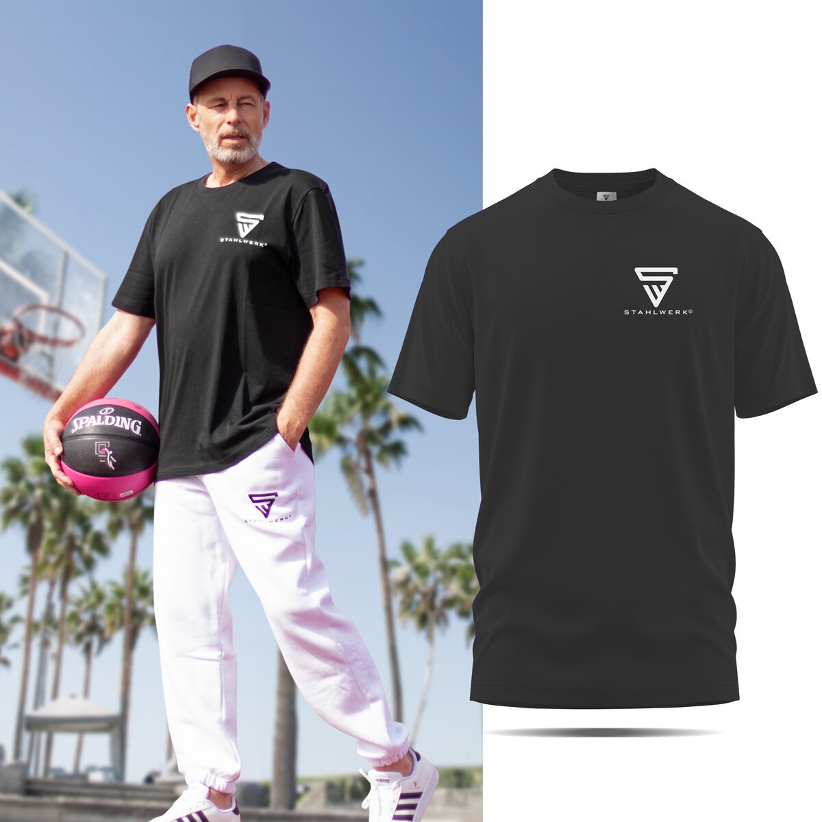 STAHLWERK T-shirt taille XXXL Chemise à manches courtes avec logo imprimé en 100% coton
