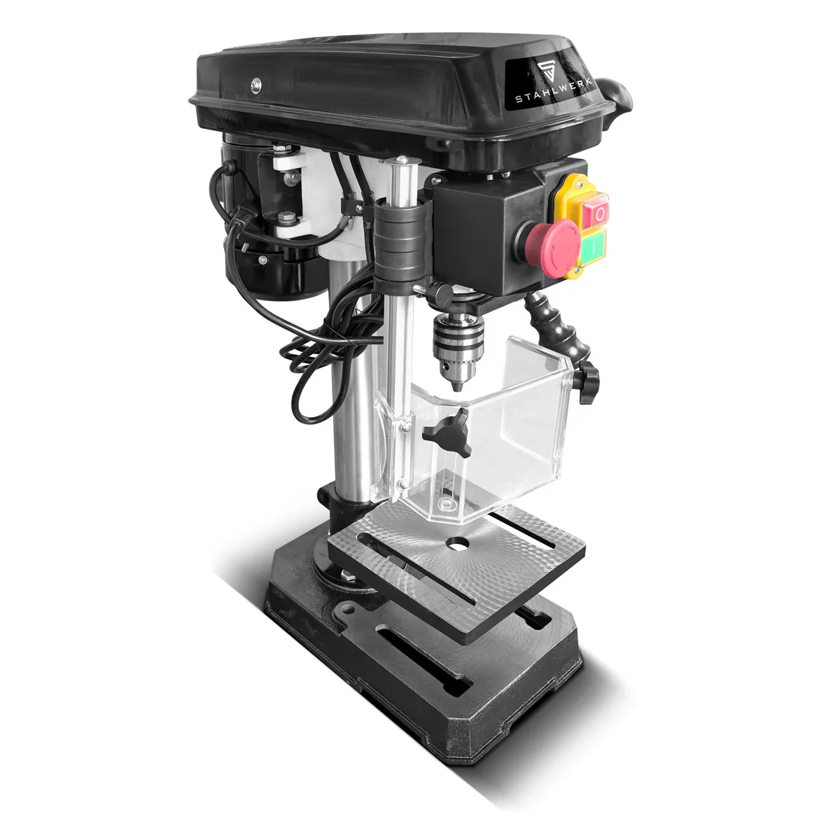 STAHLWERK BD-350 ST column drilling machine | Precise Bench Drill 350W for DIY, Metal Construction | Drilling diameter Ø 13 mm | 620 - 2,620 rpm | Robust drilling table and metal base for stability