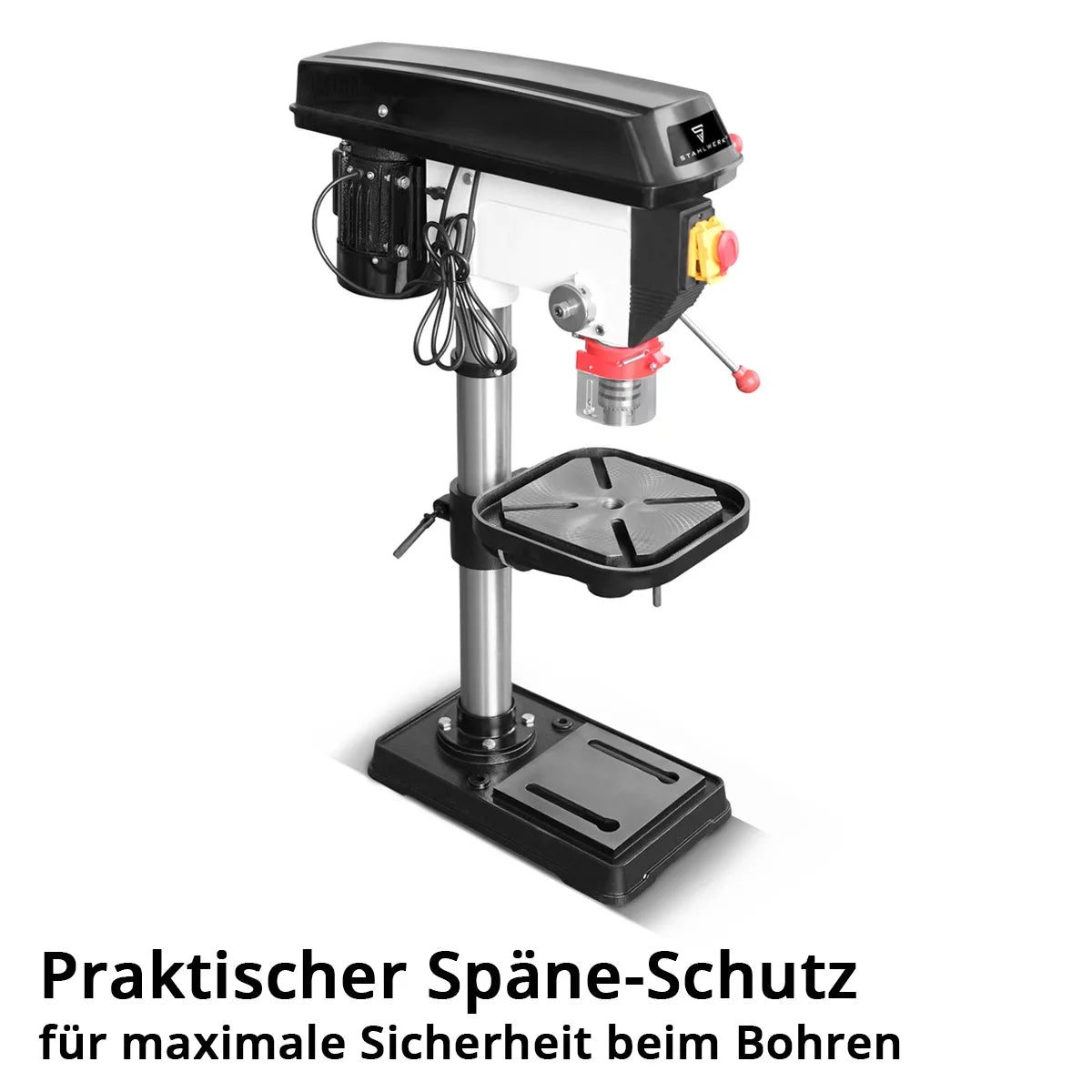 STAHLWERK BD-550 ST drill press | Robust 550W column drill for DIY, metal construction | Drilling diameter Ø 16 mm | 200 - 2,800 rpm | Robust drilling table and metal base for stability