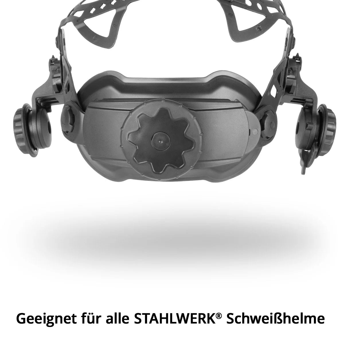 Diadema universal STAHLWERK para caretas de soldadura automática | Opciones de configuración versátiles | Ajuste ergonómico | Cojín para la cabeza integrado | Banda para el sudor intercambiable | Transpirable y ligero