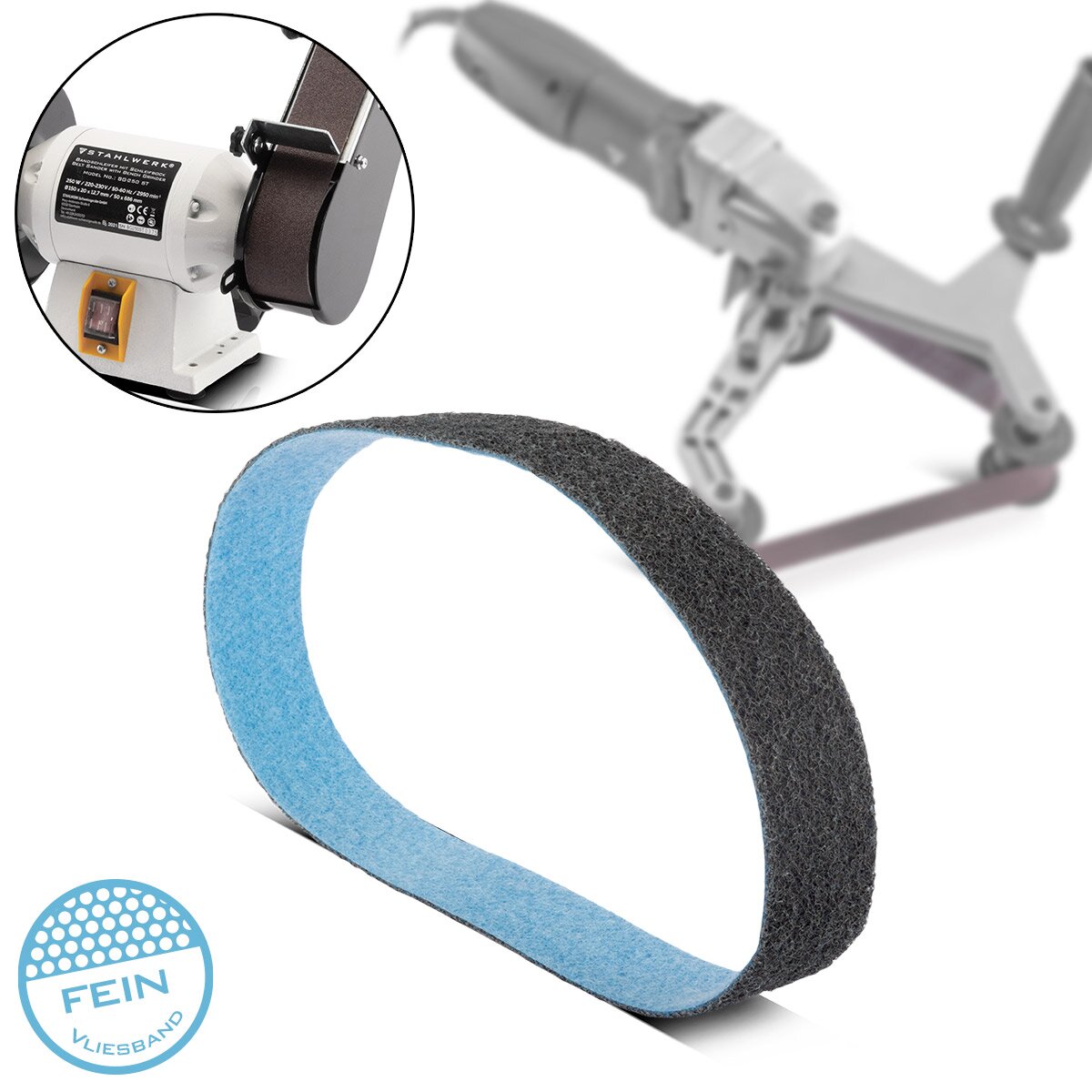 STAHLWERK abrasive fleece fine grain 40 x 760 mm sanding belt | Non-woven tapes | Polishing fleece | Universal sanding belts | Abrasives for pipe belt grinders, belt sanders and sanders