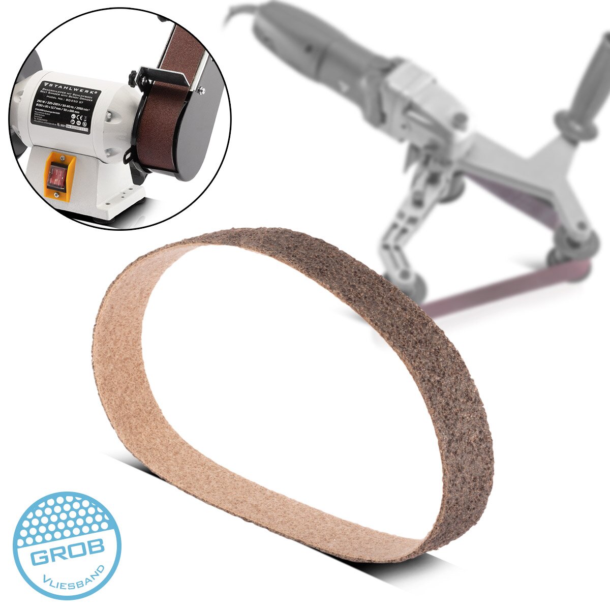 STAHLWERK abrasive fleece coarse grain 40 x 760 mm sanding belt | Non-woven tapes | Polishing fleece | Universal sanding belts | Abrasives for pipe belt grinders, belt sanders and sanders