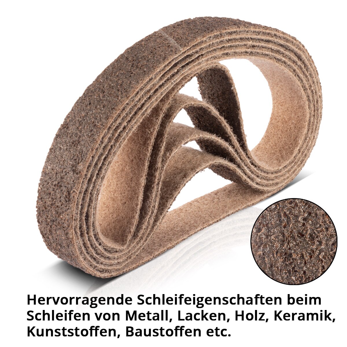 STAHLWERK abrasive fleece set of 5 coarse grain 40 x 760 mm sanding belt | Non-woven tapes | Polishing fleece | Universal sanding belts | Abrasives for pipe belt grinders, belt sanders and sanders