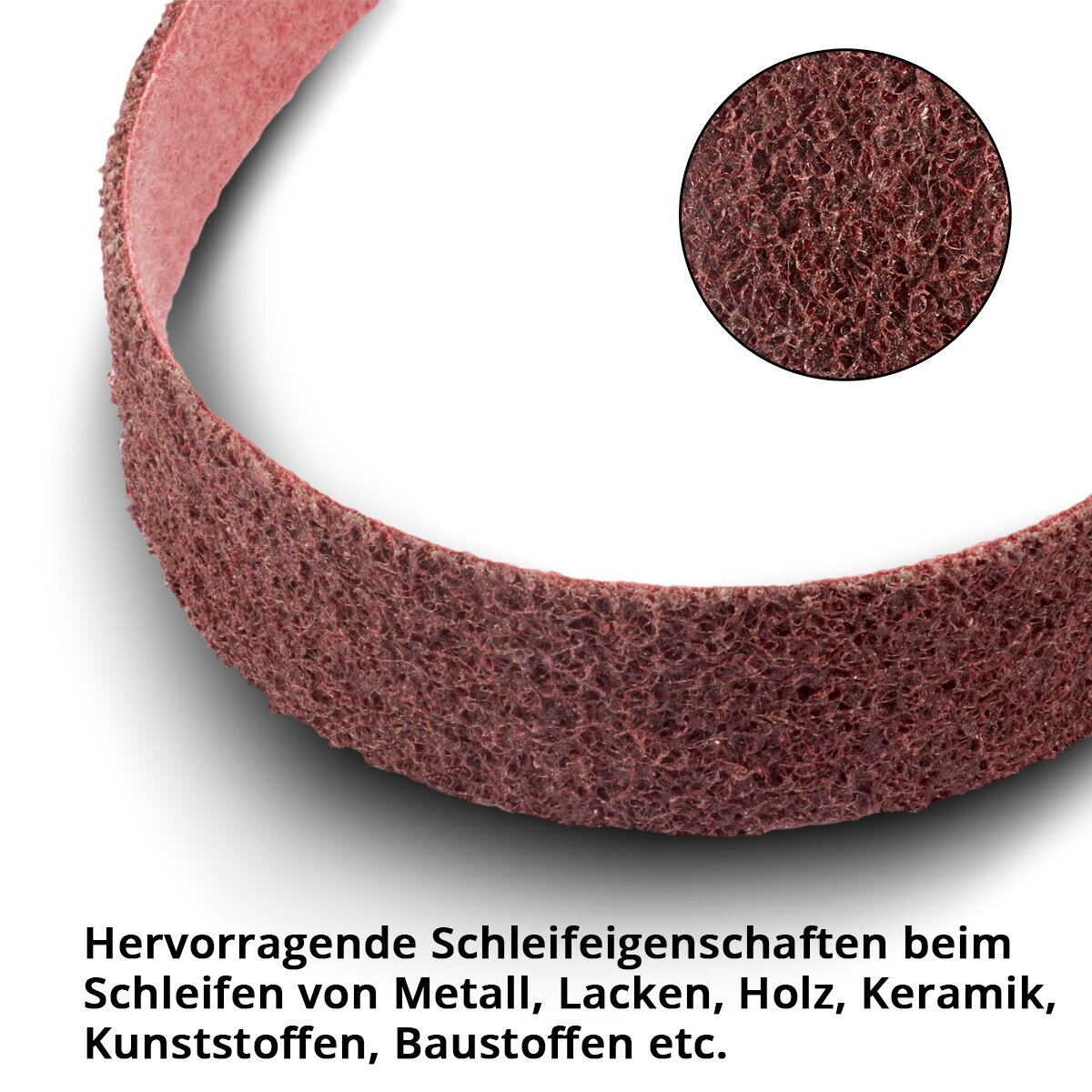 STAHLWERK abrasive fleece medium grain 40 x 760 mm sanding belt | Non-woven tapes | Polishing fleece | Universal sanding belts | Abrasives for pipe belt grinders, belt sanders and sanders