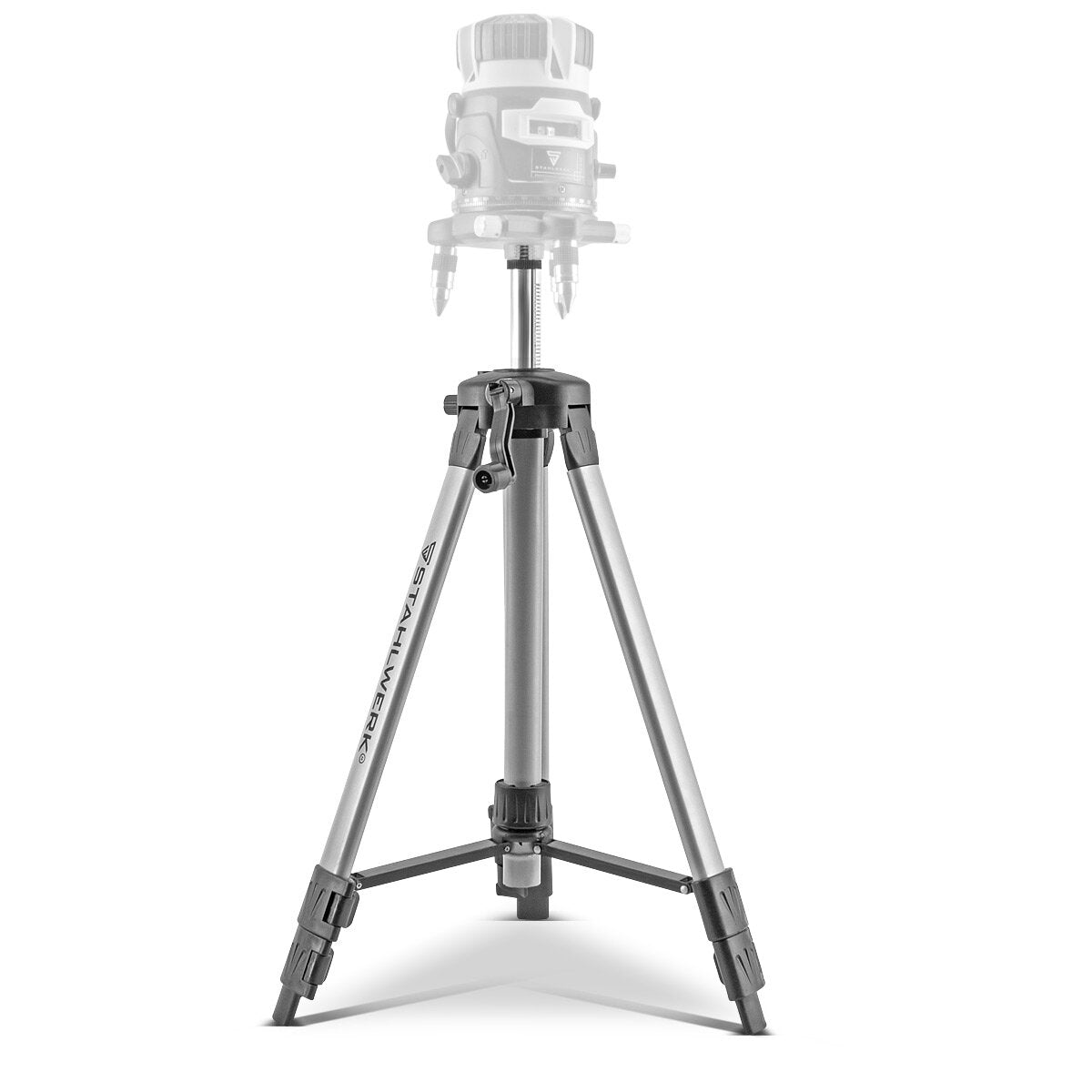 Trépied universel STAHLWERK pour le laser à lignes croisées STAHLWERK KL-5 ST trépied télescopique / trépied / trépied avec colonne centrale extensible de 280 mm, manivelle et bulle de nivellement