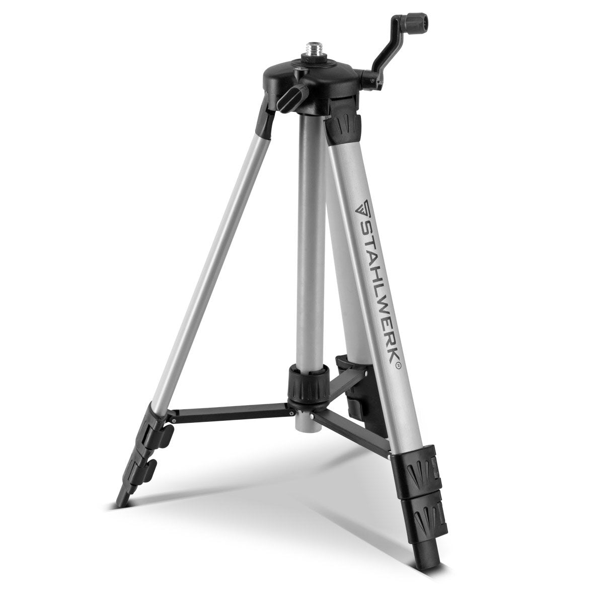 Trépied universel STAHLWERK pour le laser à lignes croisées STAHLWERK KL-5 ST trépied télescopique / trépied / trépied avec colonne centrale extensible de 280 mm, manivelle et bulle de nivellement