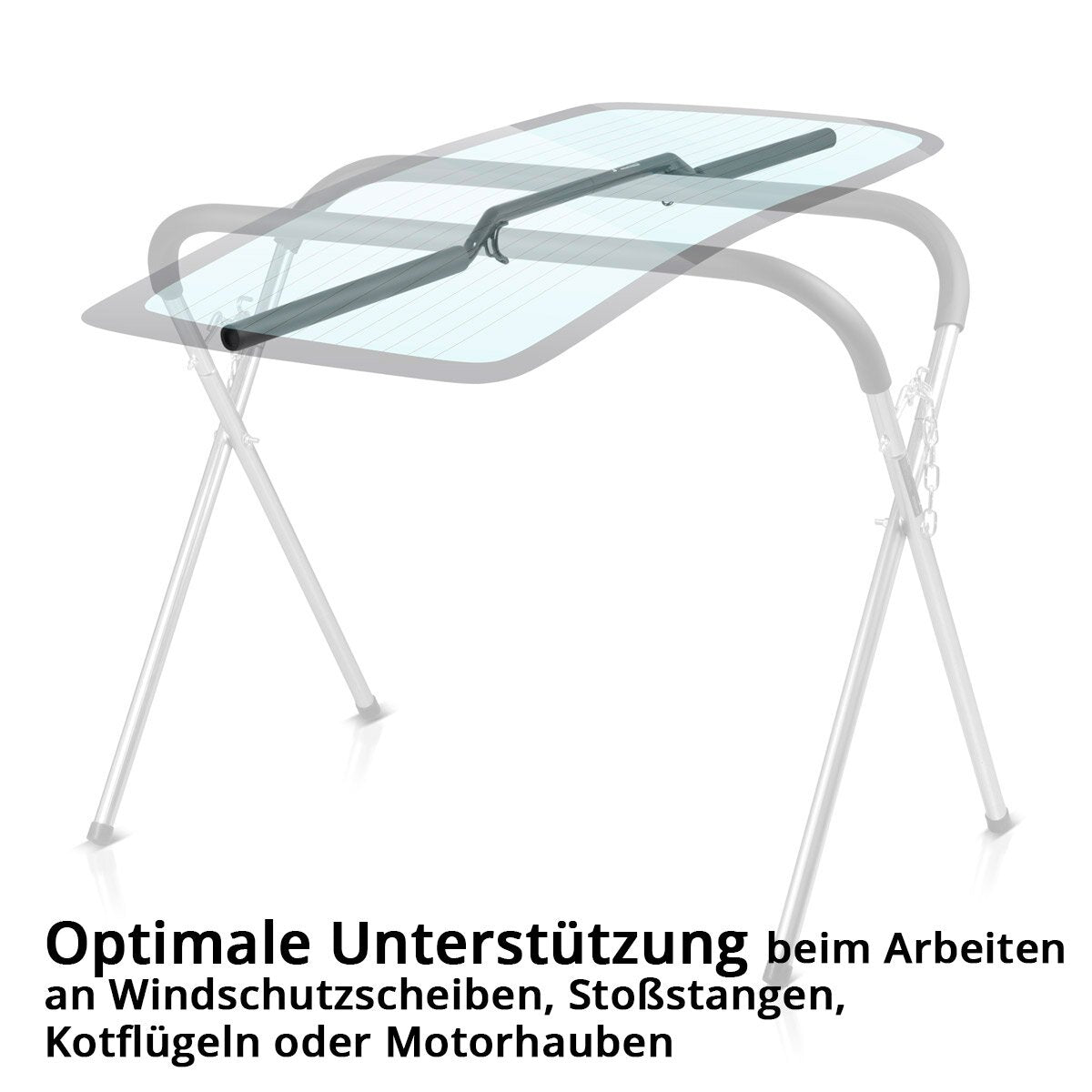 STAHLWERK extensión regulable VTA-200 ST con capacidad de carga de 90 kg para puestos de pintura de vehículos | Caballete de disco | Soporte de pintura | Soporte de montaje | Caballete de trabajo | X-Bock | Soporte para parabrisas