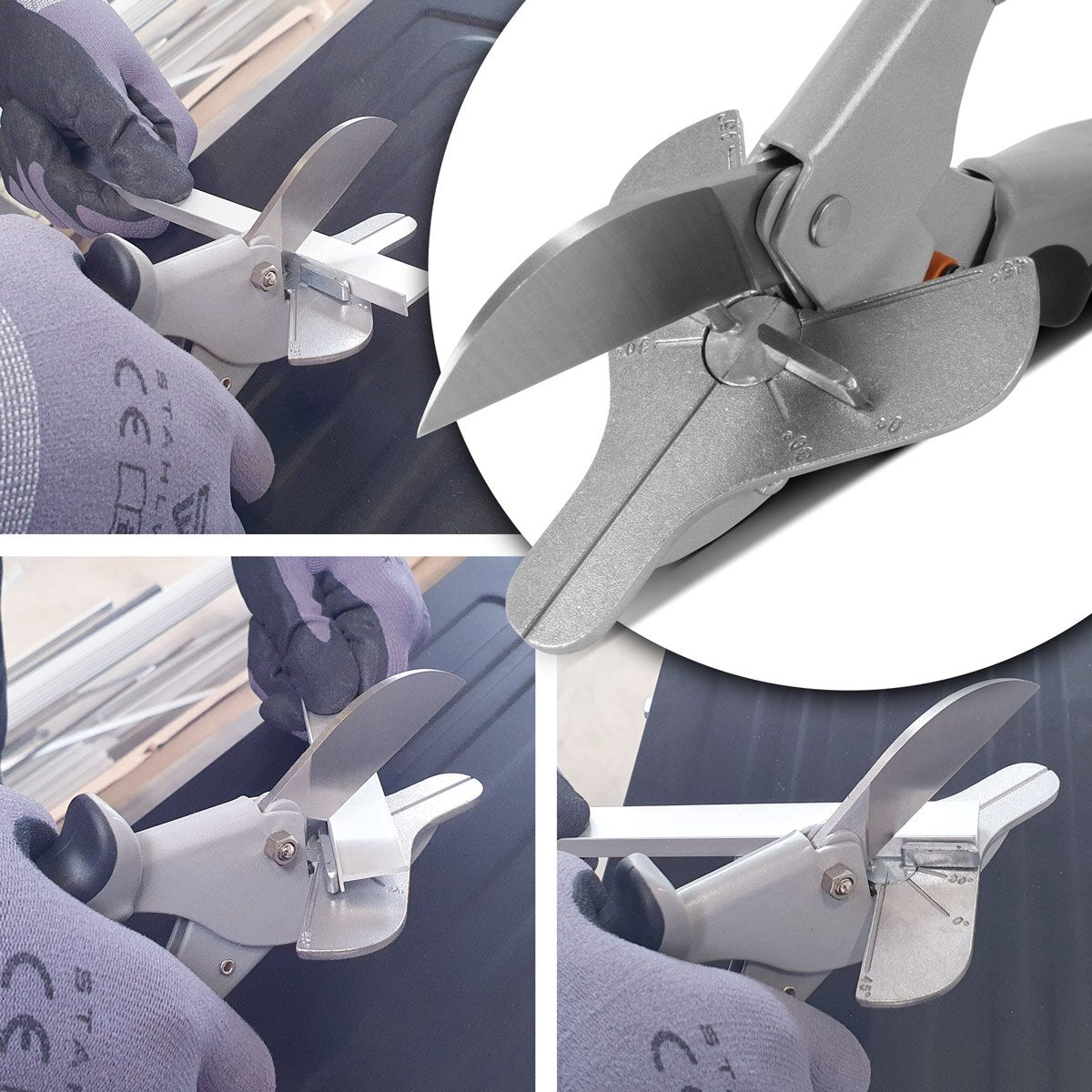 STAHLWERK miter cutter | miter scissors | Multi angle scissors | Trunking scissors for cutting vinyl, PVC, rubber and much more. | Adjustable angle 30° | 45° | 90°