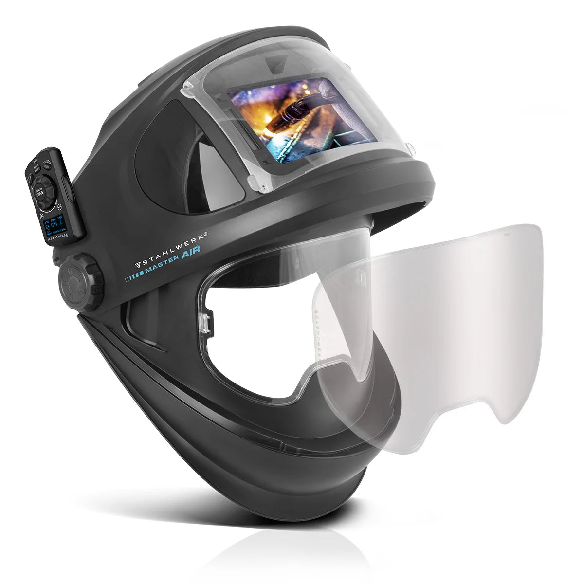 Lentilles de visière intérieure STAHLWERK pour casque de soudage MASTER | Ensemble pratique de 5 | Vitres de protection à haute résistance selon EN ISO 16321 | Verres de remplacement transparents | Protection des yeux et du visage | Grand champ de vision