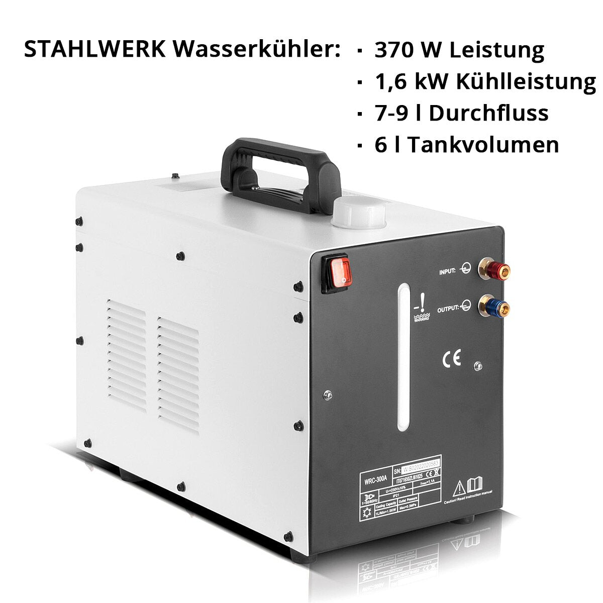 Torche de découpe plasma refroidie à l'eau STAHLWERK WSD-200 jusqu'à 200 A Torche de découpe CUT | Torche à plasma avec paquet de tuyaux de 5 m et entretoise séparée, y compris refroidisseur d'eau de 370 W et réservoir de 6 L
