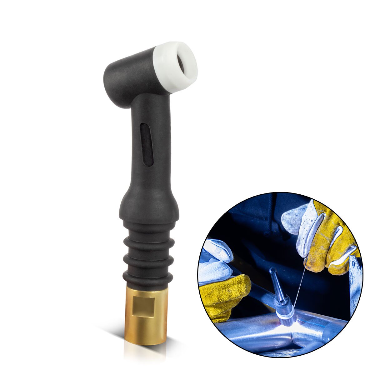 Testa della torcia TIG STAHLWERK WP-26F con testa flessibile per torce di saldatura TIG | Pacchetto tubi | Bruciatore