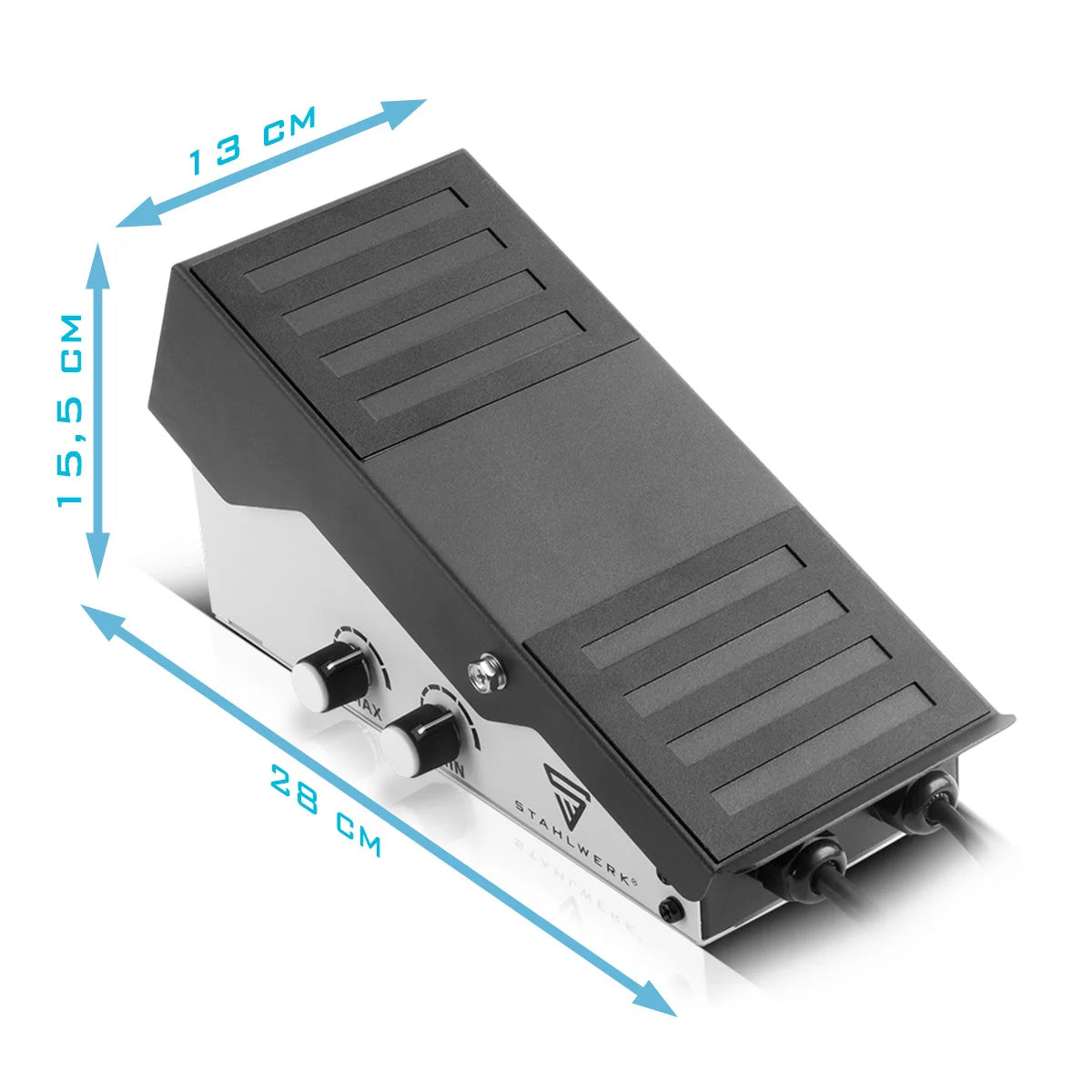 Pedal STAHLWERK TIG para el control de pie digital AC/DC TIG 200 Puls Pro y AC/DC TIG 200 Puls Pro | interruptor de pie | Control remoto | Interruptor de pedal | Mando a distancia con cable de 4 m.