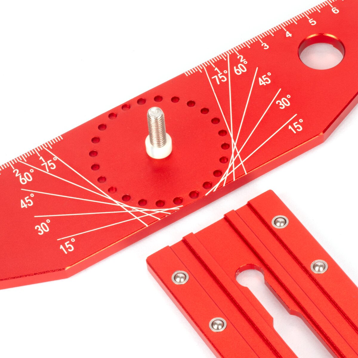STAHLWERK angle marking ruler made of aluminum with stop and marking pen marking gauge | Marking gauge | Marking ruler | Marking rule for scribing, marking and drawing