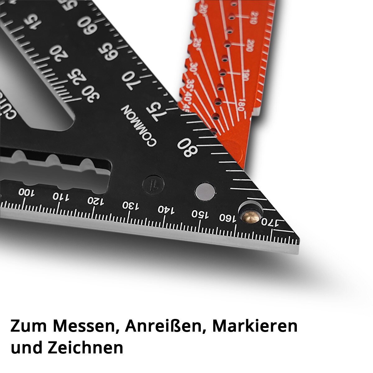 Triangle d'angle STAHLWERK avec butée rapporteur en aluminium | Essayez le triangle carré | angle du charpentier | Équerre multifonctionnelle pour mesurer, marquer, marquer et dessiner avec précision