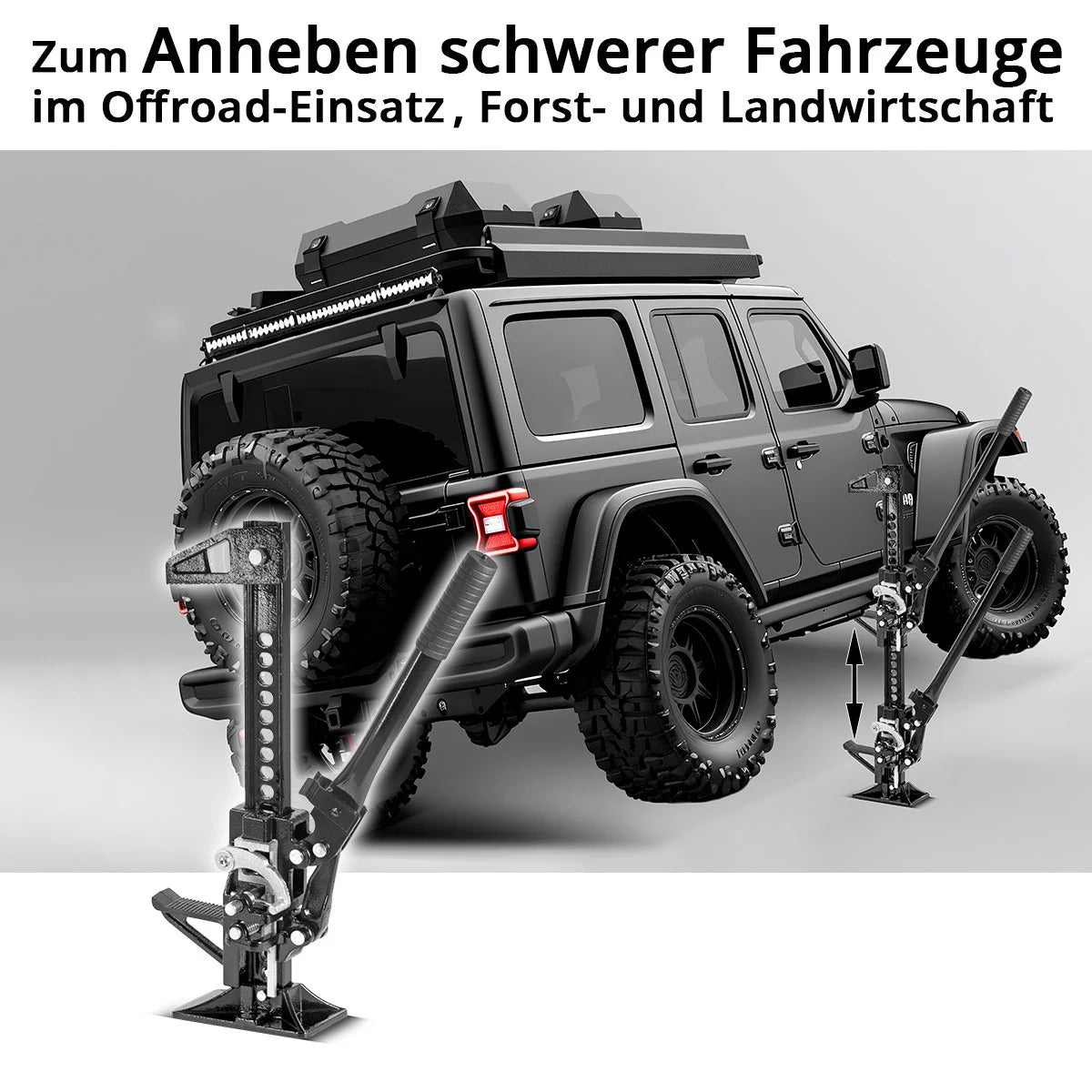 STAHLWERK rack jack 20" with 3 t load capacity and 13-33 cm lifting height Farm-Jack | Heavy-duty car jack | Rack winch | Stock winch | Off-road car jack | High-lift jack | All-purpose jack
