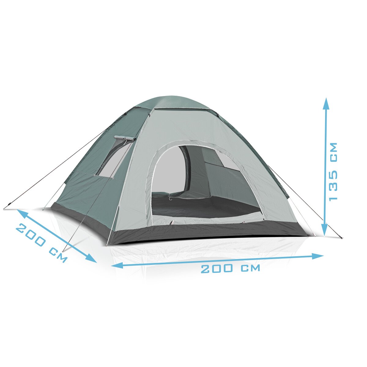 STAHLWERK camping tent Z-200 ST 200 x 200 cm self-assembly pop-up tent | Pop-up tent | Igloo tent | folding tent | Dome tent | Trekking tent | Tent for 2-3 people including transport bag