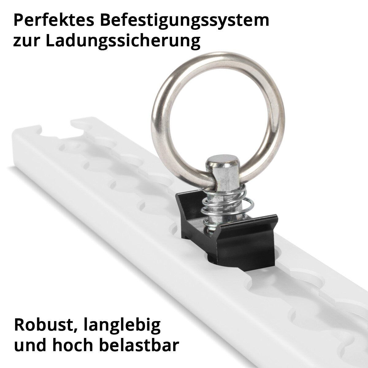 STAHLWERK Zurrösen 4er Set Fitting | O-Ring | Ösen | Zurrringe für Airlineschienen | Zurrschienen | Befestigungsschienen zur Ladungssicherung beim Transport