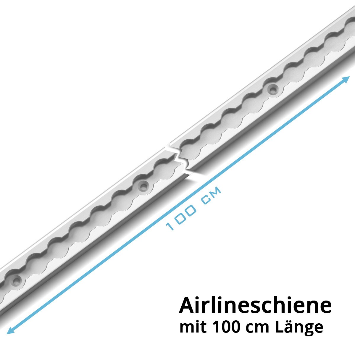 STAHLWERK Zurrschiene 100 cm Airlineschiene | Befestigungsschiene | Befestigungsleiste aus Aluminium mit integrierten Bohrlöchern zur Ladungssicherung beim Transport