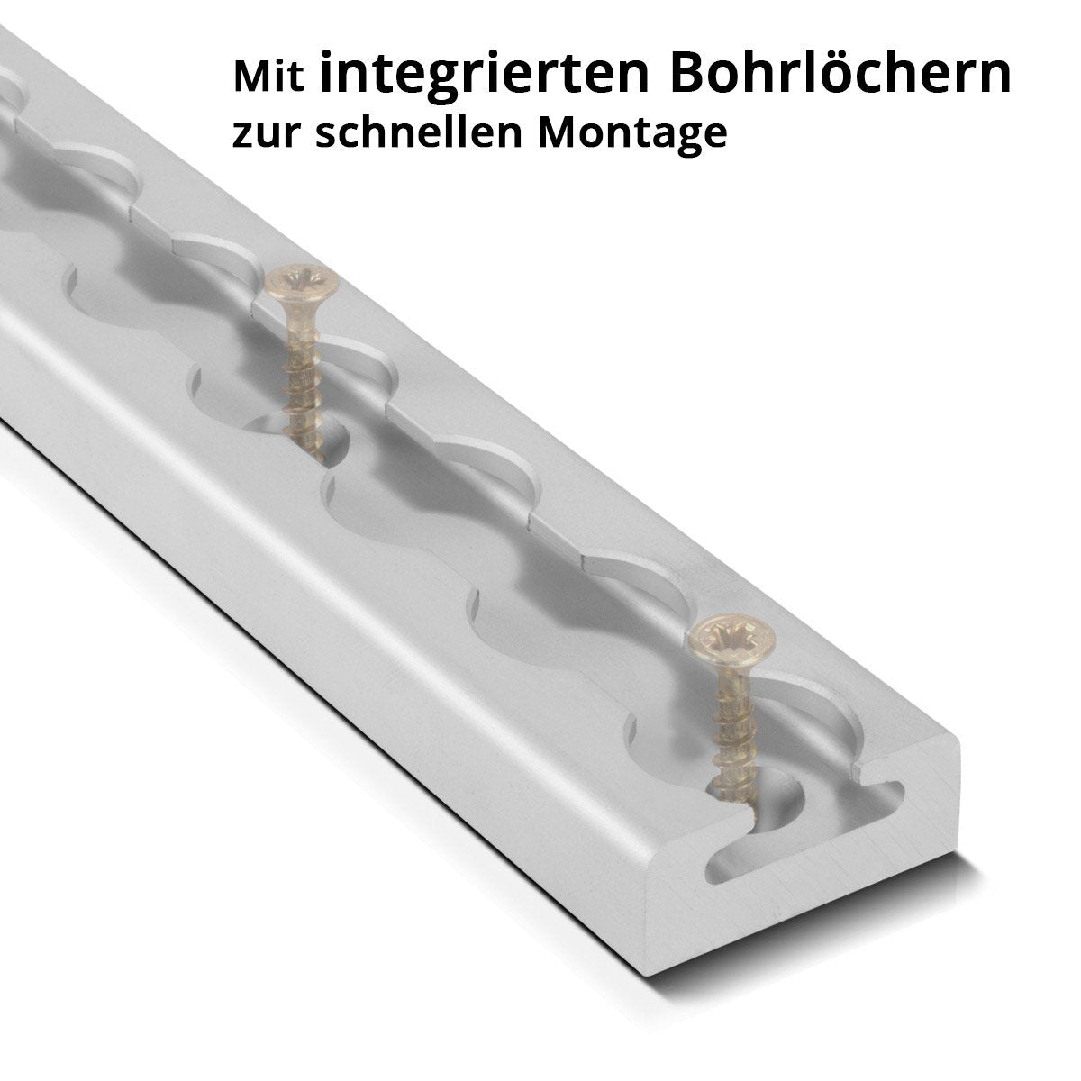 Rail d'arrimage STAHLWERK 50 cm Rail pour compagnie aérienne | Rail de montage | Bande de fixation en aluminium avec trous de perçage intégrés pour sécuriser les charges pendant le transport