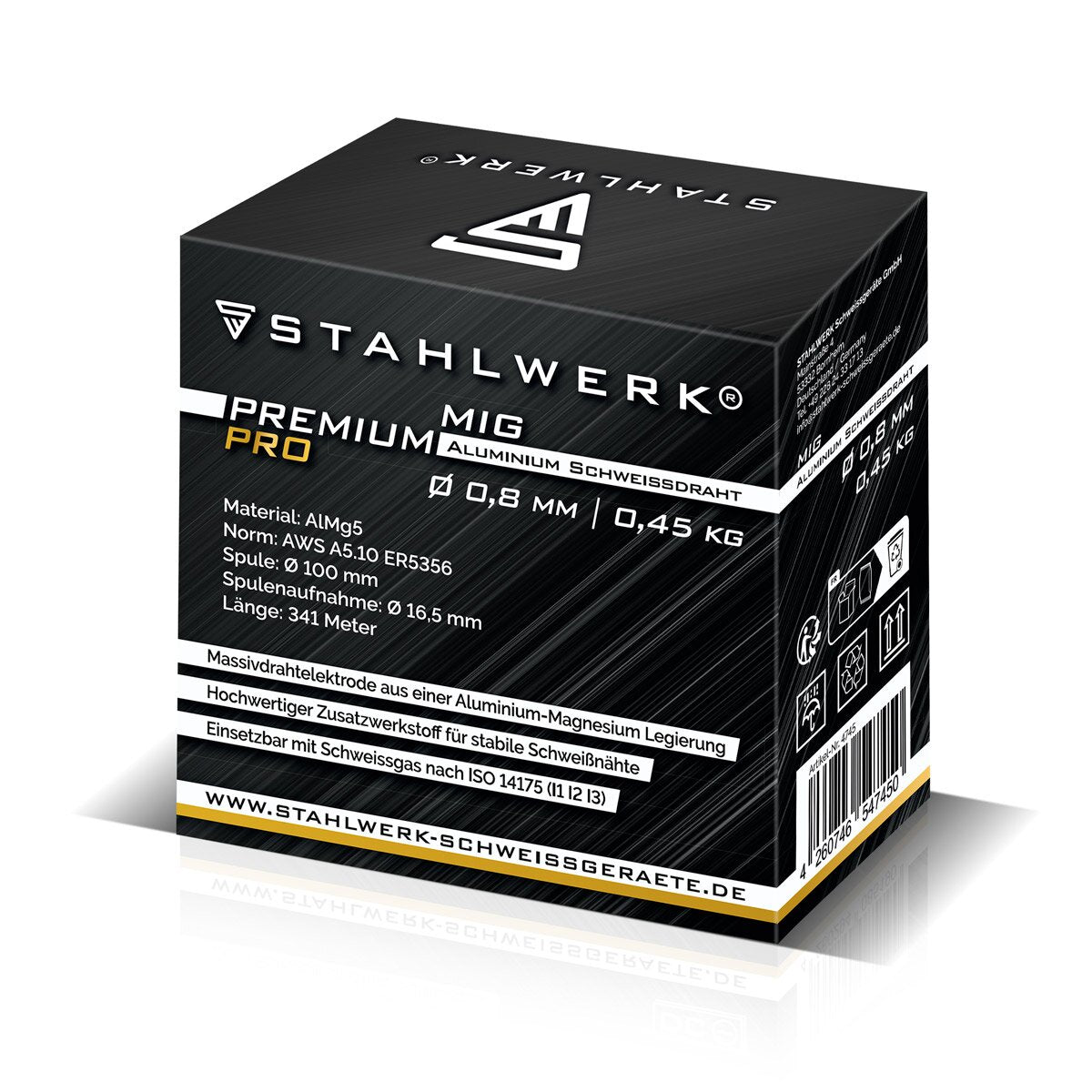 STAHLWERK MIG MAG aluminum welding wire ER5356 (AlMg5) 0.8 mm 0.45 kg wire roll | Wire coil | Filler material | Universal welding wire | Solid wire electrode