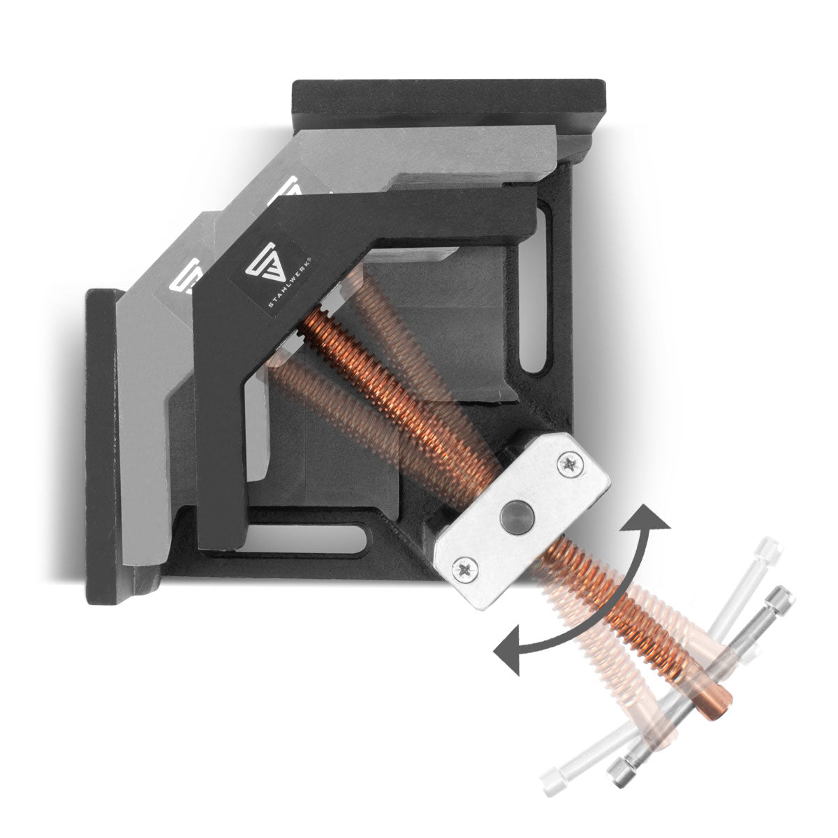 STAHLWERK WK-100 ST welding angle clamp / angle clamp with 100 mm jaw width for fixing workpieces at a 90° angle