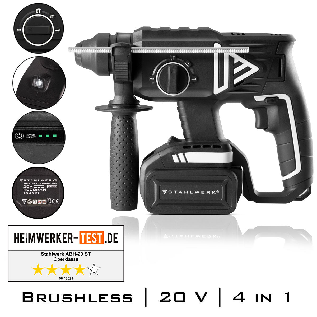 Brushless battery-operated hammer drill ABH-20 ST 20V/4Ah