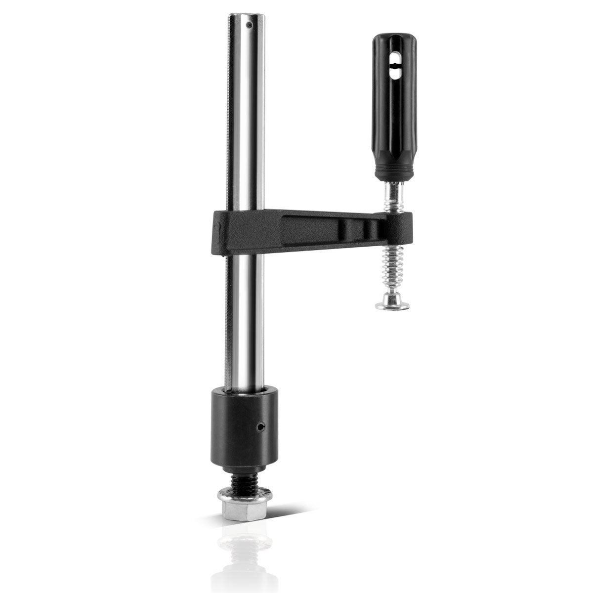 STAHLWERK clamp / screw clamp 80 x 200 mm with fixing bolt, stop and locking screw for welding tables with D 22 mm hole system