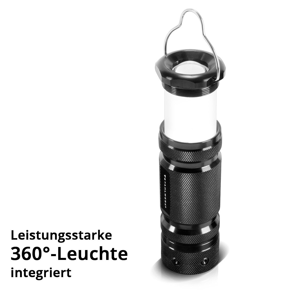 Torcia LED STAHLWERK con 6 modalità, asta telescopica estensibile a 360° / luce LED / luce LED / lampada LED / lanterna LED con alloggiamento in alluminio di alta qualità