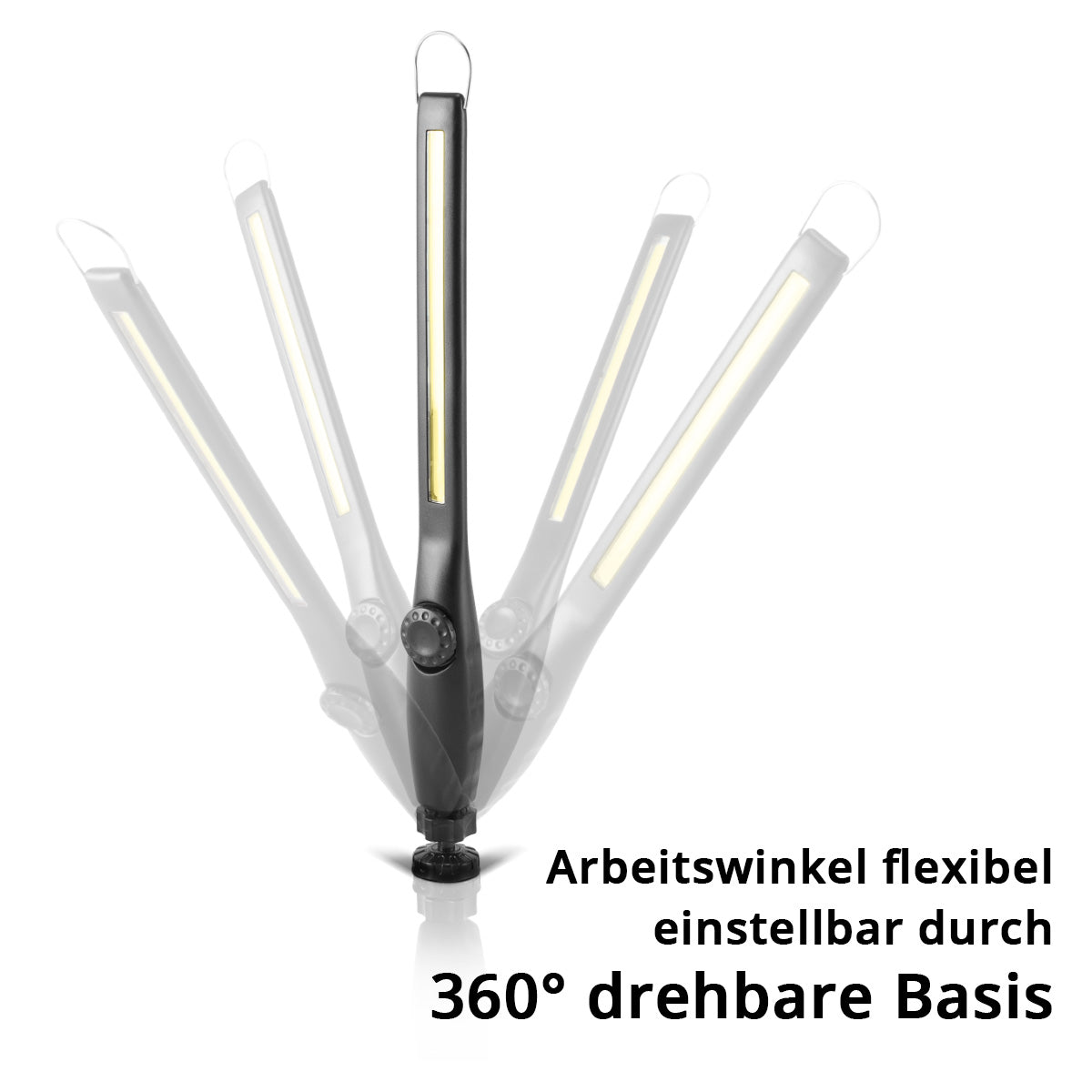 STAHLWERK LED work light AL-300 ST Powerful penlight/torch/flashlight with integrated battery, USB port and swiveling magnetic base, infinitely adjustable