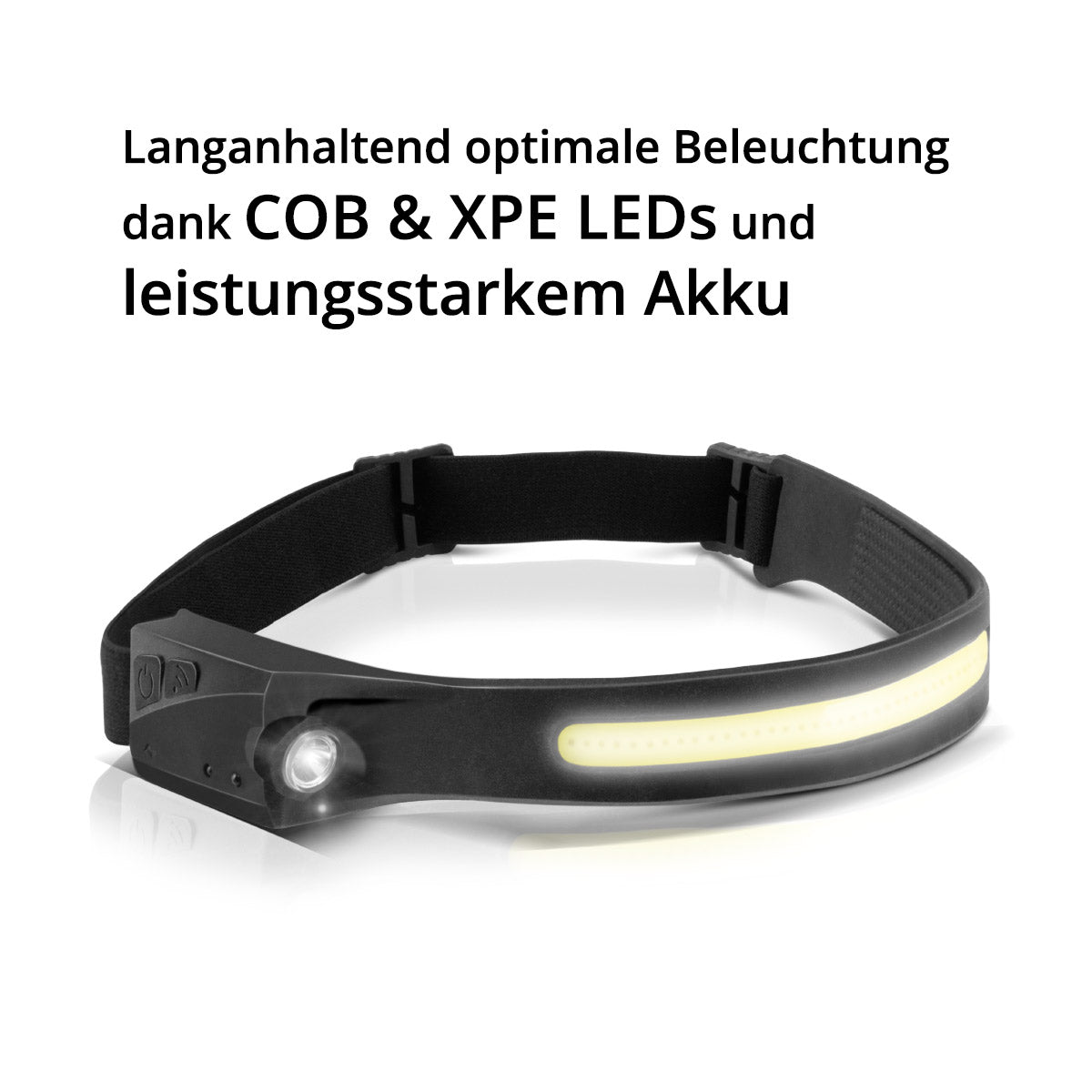STAHLWERK Lampe frontale LED ALS-350 ST Lampe frontale/lampe de travail/lampe frontale puissante avec batterie intégrée, port USB-C, 5 modes d'éclairage et capteur