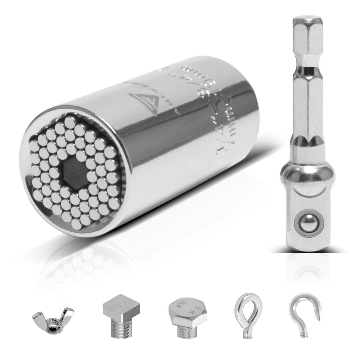 Chiave a bussola universale STAHLWERK Bussola multifunzione da 7-19 mm per cricchetto da 3/8" incluso adattatore per trapano a batteria ed elettrico