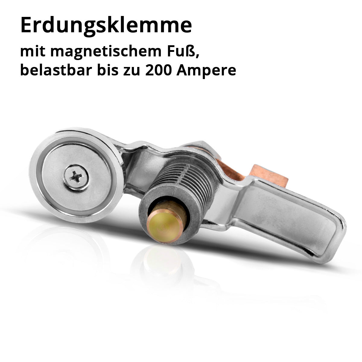 Pince de terre magnétique STAHLWERK EC-200 ST / pince de terre / aimant de terre pour machines à souder et coupeurs plasma jusqu'à 200 A