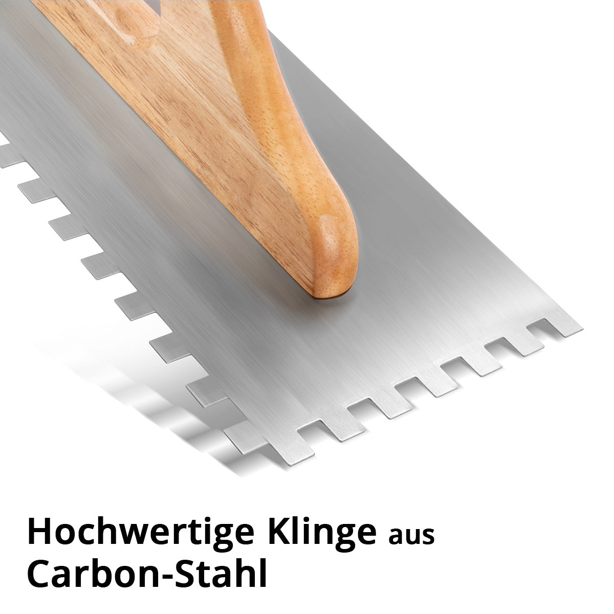 STAHLWERK two-handed smoothing trowel 140 x 500 mm with 10 mm square teeth, high-quality professional carbon steel cleaning trowel / trowel / smooth trowel / Swiss trowel