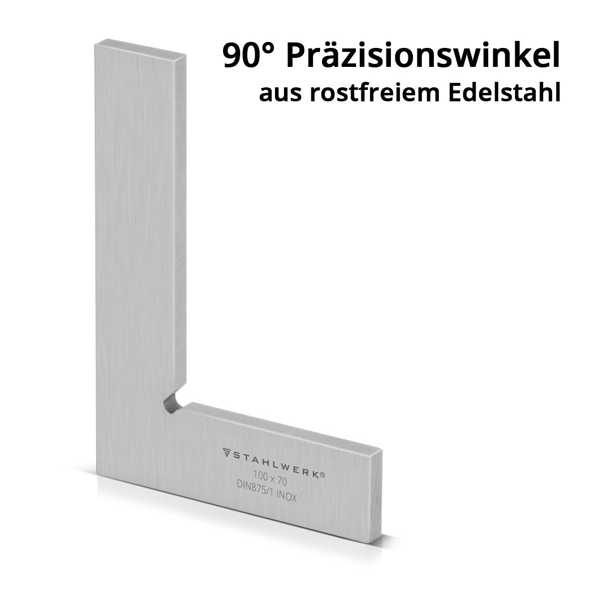 Angolo piatto STAHLWERK 90° 100 x 70 mm DIN 875/1 angolo di controllo / angolo da fabbro / angolo di arresto / angolo di precisione in acciaio inossidabile