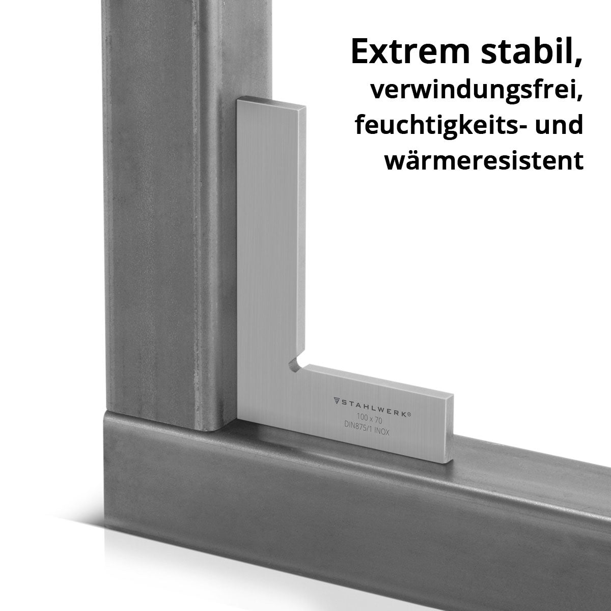 Angolo piatto STAHLWERK 90° 100 x 70 mm DIN 875/1 angolo di controllo / angolo da fabbro / angolo di arresto / angolo di precisione in acciaio inossidabile