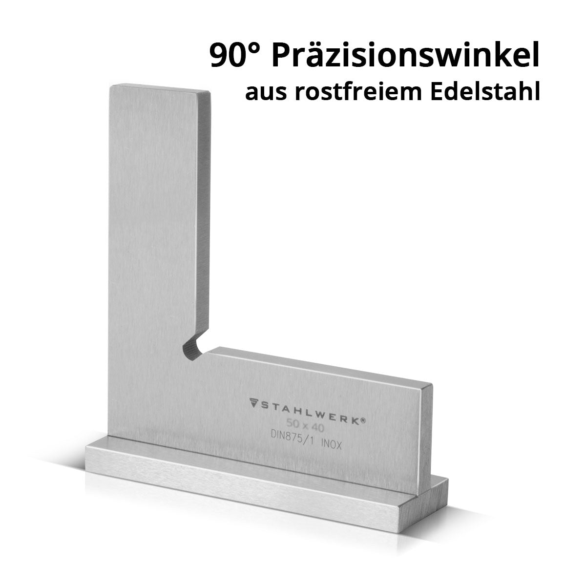 Squadra per fabbro STAHLWERK 90° 50 x 40 mm DIN 875/1 squadra per fabbro / battuta angolare / squadra di precisione in acciaio inossidabile
