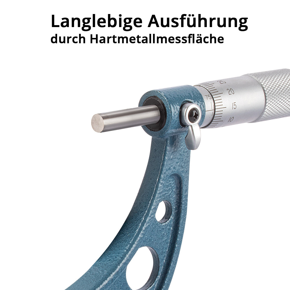 Juego de micrómetros exteriores STAHLWERK de 4 micrómetros DIN 863 / tornillo micrométrico / tornillo micrométrico con un rango de medición de 0-25 / 25-50 / 50-75 / 75-100 mm