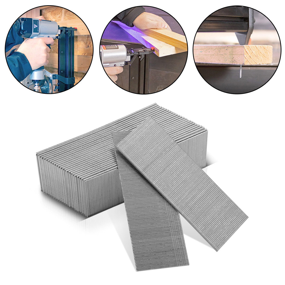Clous à air comprimé STAHLWERK 45 mm calibre 18 (1,25 x 1,05 mm) avec largeur de tête de 2 mm dans un jeu de 5000 clous en bande | Clous d'agrafeuse | Épingles à air comprimé pour cloueuses, pistolets à clous et agrafeuses