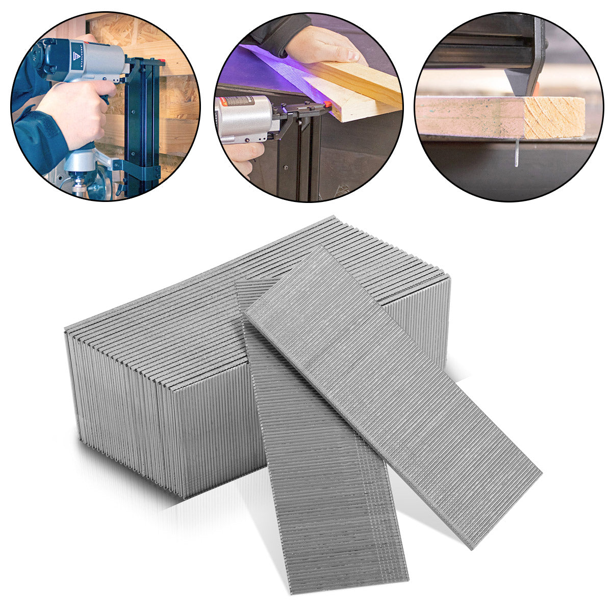 Chiodi ad aria compressa STAHLWERK da 50 mm calibro 18 (1,25 x 1,05 mm) con larghezza della testa di 2 mm in un set da 5000 chiodi a striscia | Chiodi cucitrice | Perni ad aria compressa per chiodatrici, pistole sparachiodi e cucitrici