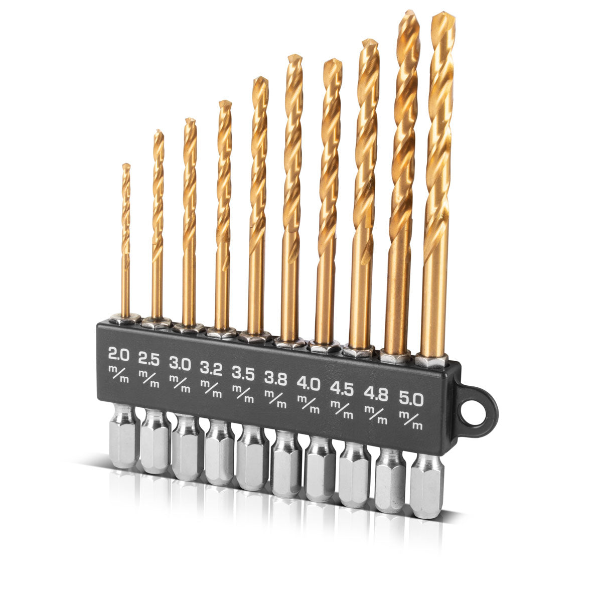 STAHLWERK 10-teiliges Universal Spiralbohrer Set 2-5 mm mit Sechskant-Schaft, Metallbohrer | Holzbohrer | Bohrer Set aus robustem Stahl zum Bohren von Metall, Holz und Kunststoff